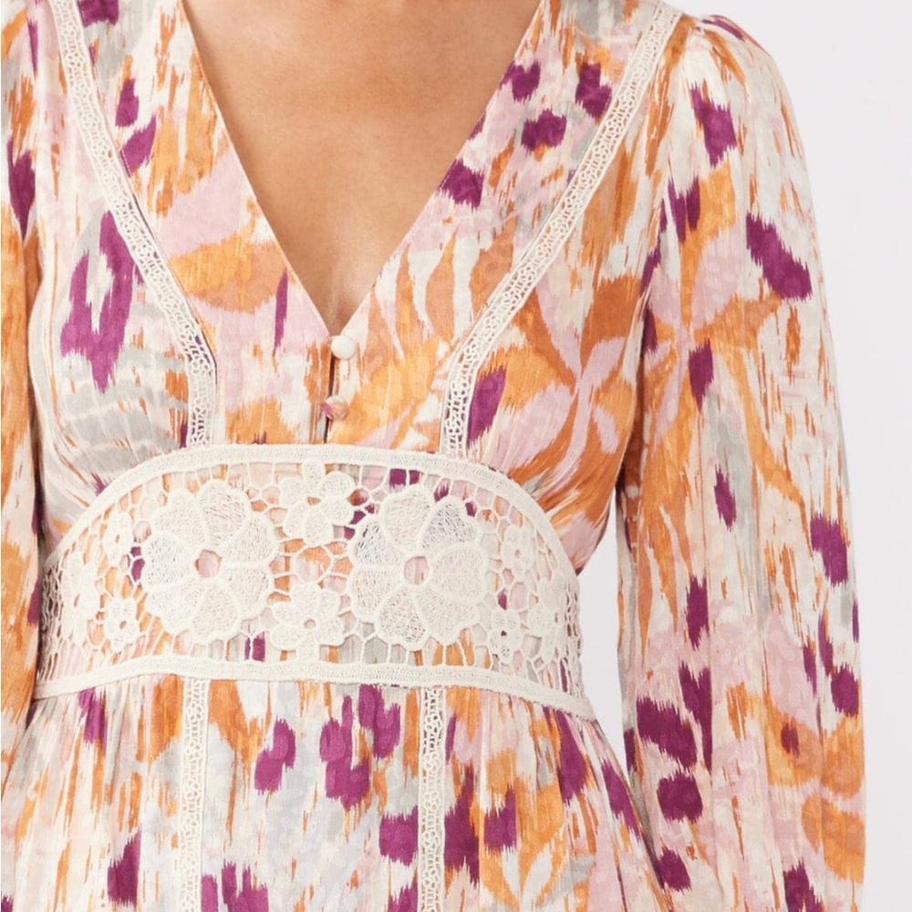 LOVESTITCH TERRA SPICE CROCHET DETAIL MINI DRESS